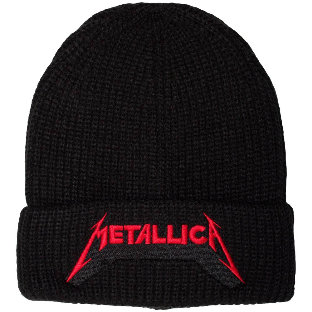 Metallica - Red Logo Shadow Beanie Muts - Zwart